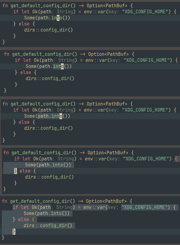 Image demonstrating code expansion using a treesitter grammar movement